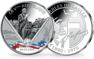 Frappe commémorative « De Gaulle - Vème République »